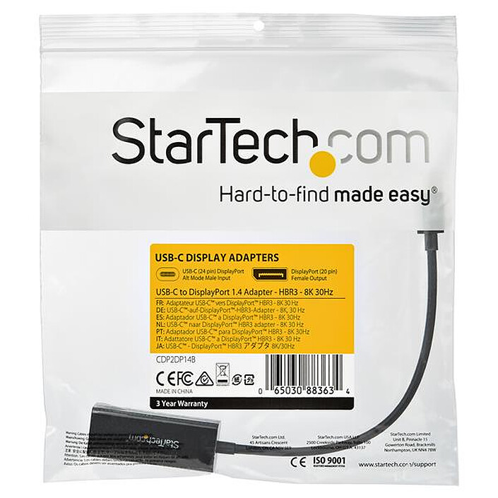 Acheter StarTech.com Câble adaptateur USB-C vers DisplayPort 8K 30Hz - M/F - 1.8 m