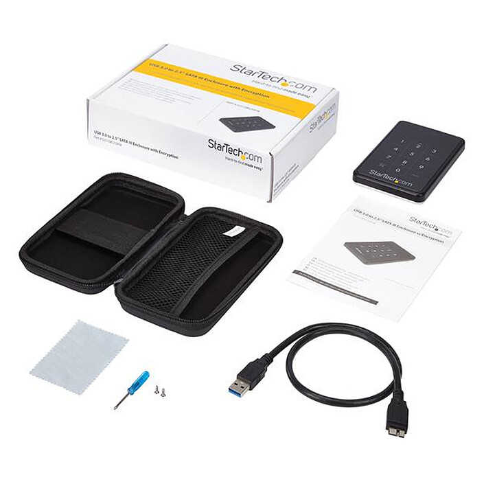 StarTech.com Boîtier USB 3.0 (6 Gb/s) pour HDD / SSD SATA III de 2,5" avec cryptage de données pas cher