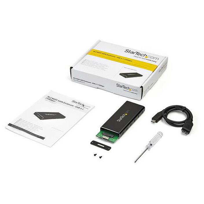 StarTech.com Boîtier USB 3.1 pour SSD M.2 SATA avec câble USB-C - Aluminium pas cher