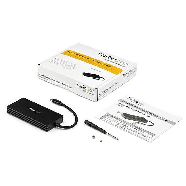 cheap StarTech.com Rugged USB 3.1 external enclosure for M.2 SATA SSD with USB-C cable - Aluminium