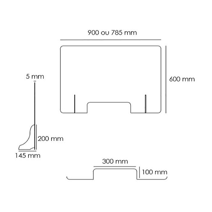Acheter MT international Cloison de protection 900 x 600 mm