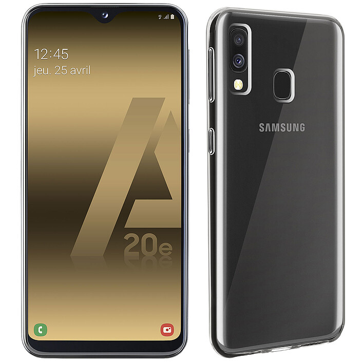 Samsung Galaxy A20e Noir + Akashi Coque Transparente