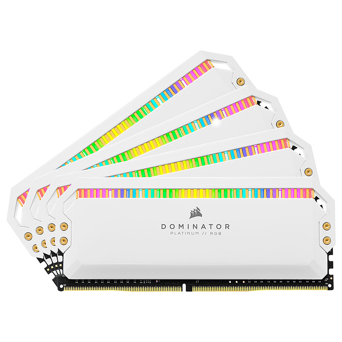 Corsair Dominator Platinum RGB 32 Go (4 x 8 Go) DDR4 3600 MHz CL18 - Blanc