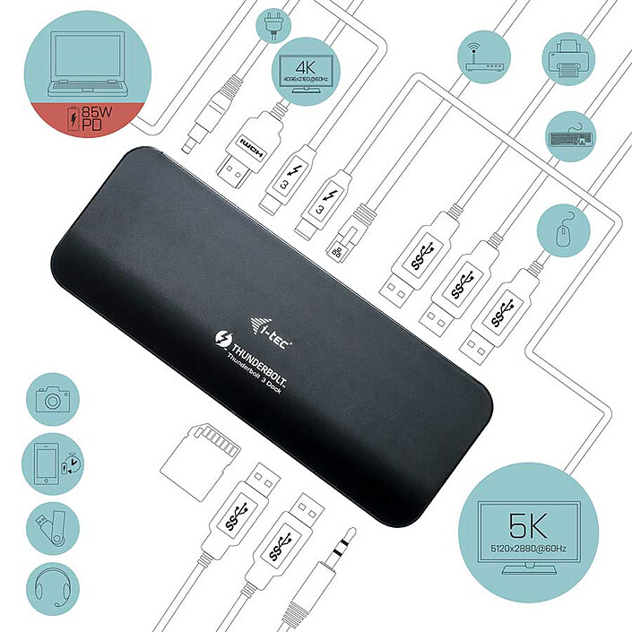 Avis i-tec Thunderbolt 3 Dual 4K Docking Station - USB 3.0 Type-C vers Display Port + 1 x Power Delivery 85W