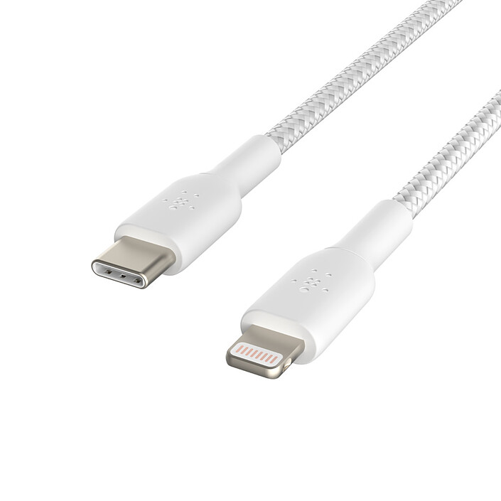 Belkin Câble USB-C vers Lightning MFI renforcé (Blanc) - 1 m pas cher