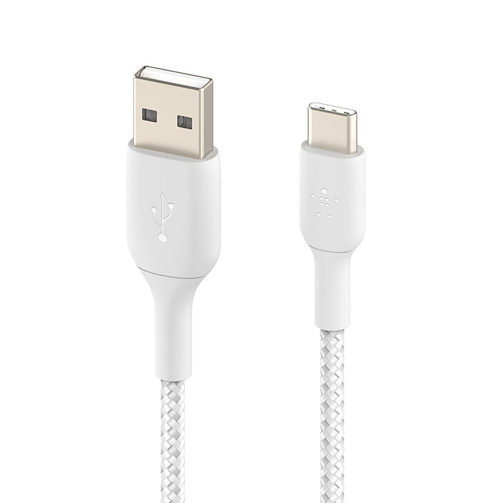 Avis Belkin Câble USB-C vers USB-A tressé (Blanc) - 1 m