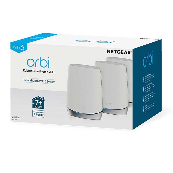 Avis Netgear Orbi WiFi 6 AX4200 routeur + 2 satellites (RBK753-100EUS)