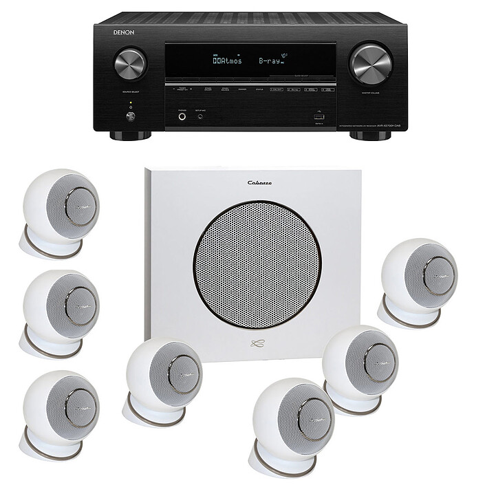 Denon AVR-X2700H DAB Noir + Cabasse Eole 4 Blanc 7.1