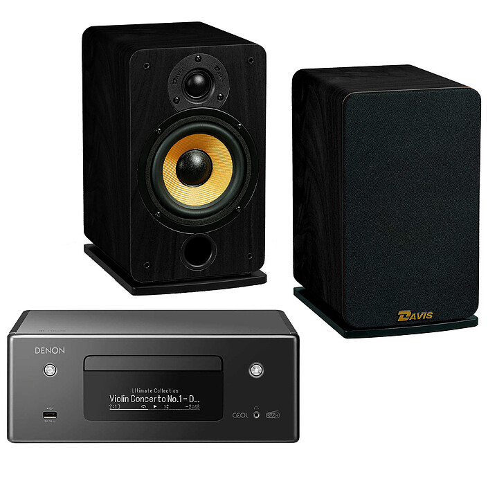 Denon RCD-N11DAB Black Davis Acoustics Eva Black Ash