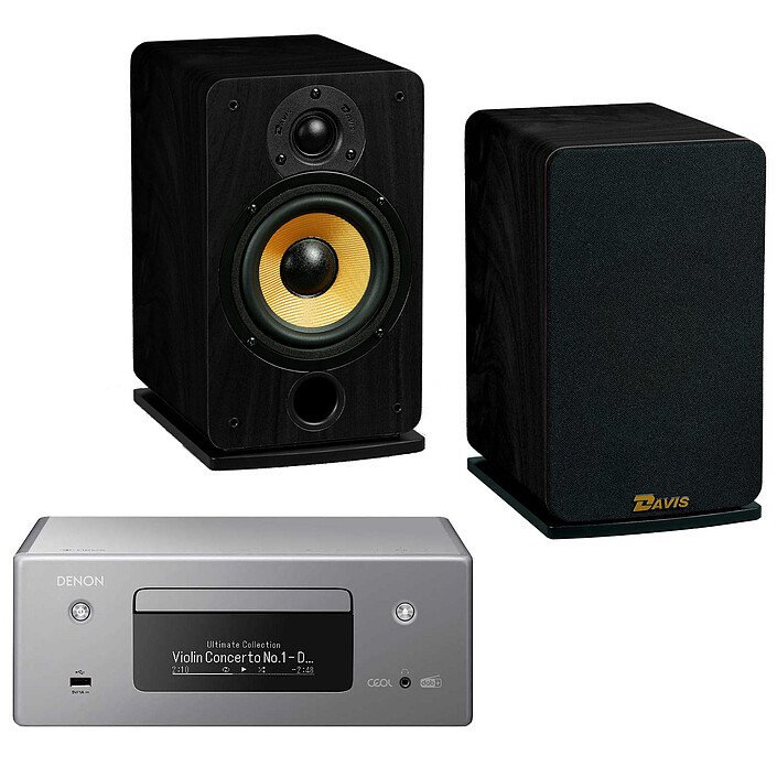 Denon RCD-N11DAB Grey Davis Acoustics Eva Black Ash
