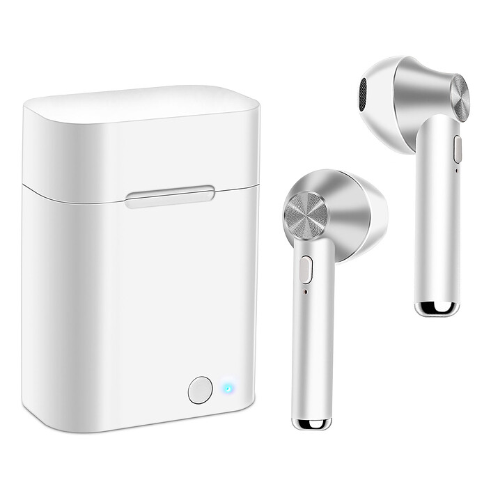 Akashi Écouteurs Stéréo Bluetooth 5.0 Argent