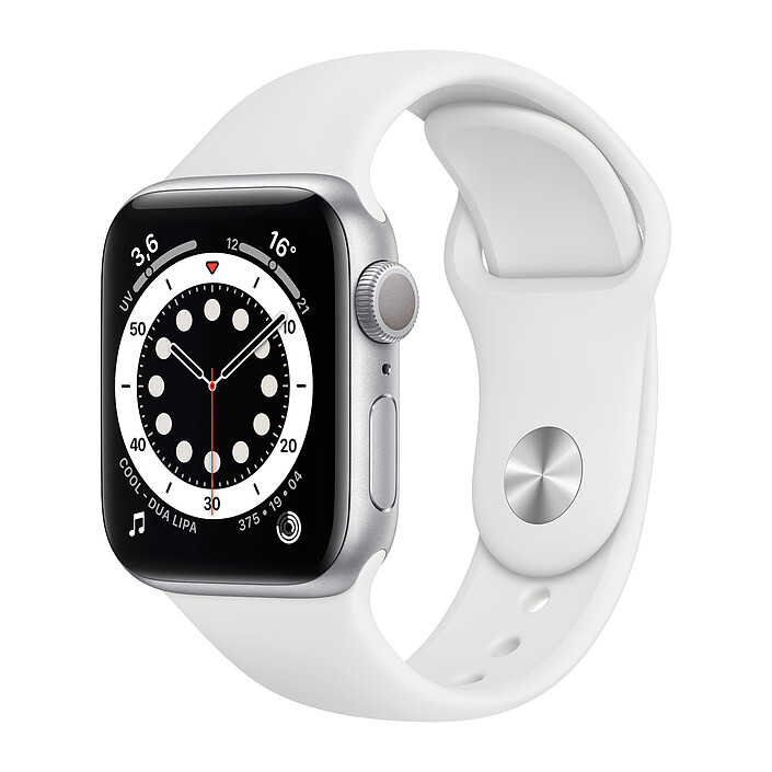 Apple Watch Series 6 GPS Aluminium Silver Sport Band White 40 mm