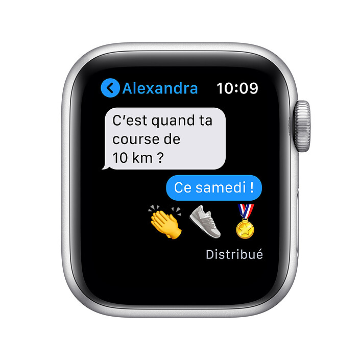 Apple Watch Series 6 GPS Aluminium Silver Sport Band White 40 mm pas cher