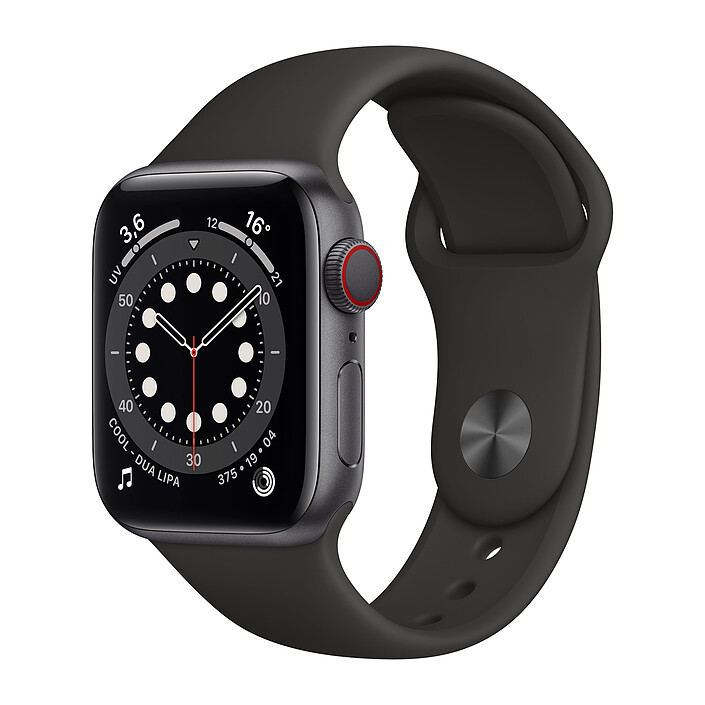 Apple Watch Series 6 GPS Cellular Aluminium Space Gray Sport Band Black 40 mm