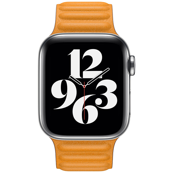 Review Apple Bracelet Leather Link 40 mm California Poppy - Large