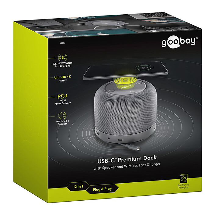 cheap Goobay USB-C Premium Dock with multi-media speaker