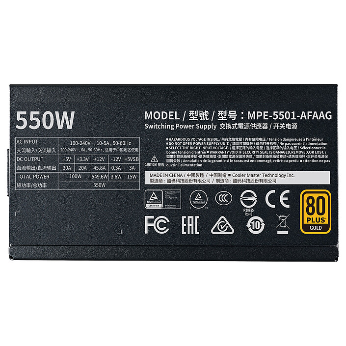 Acquista Cooler Master MWE Gold 550 Full Modular V2