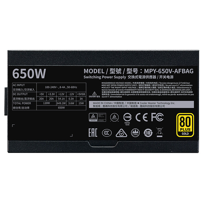 Cooler Master V650 GOLD V2 80PLUS Gold pas cher