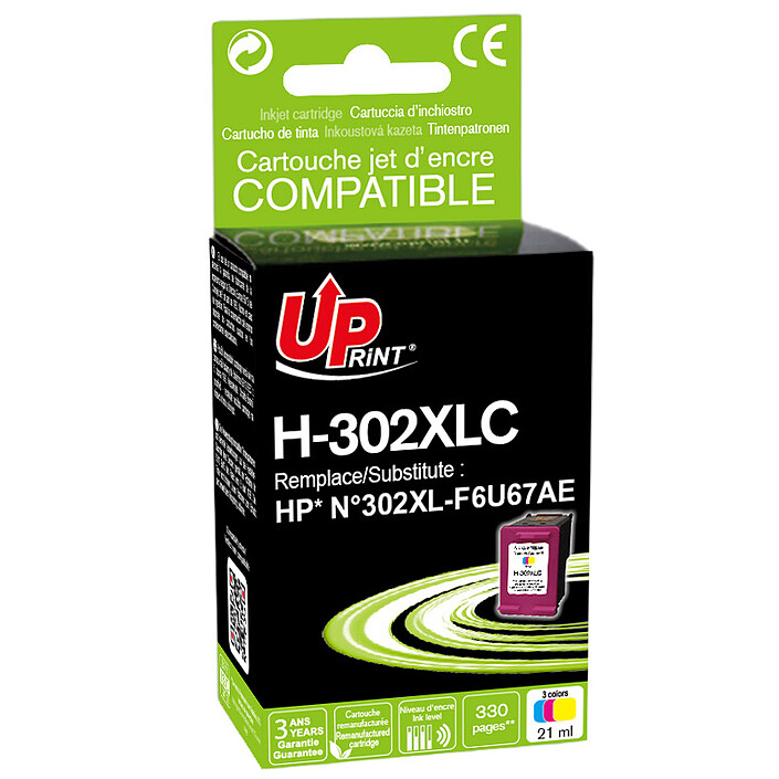UPrint Cartouche compatible H-302XL F6U67AE (Cyan/Magenta/Yellow)