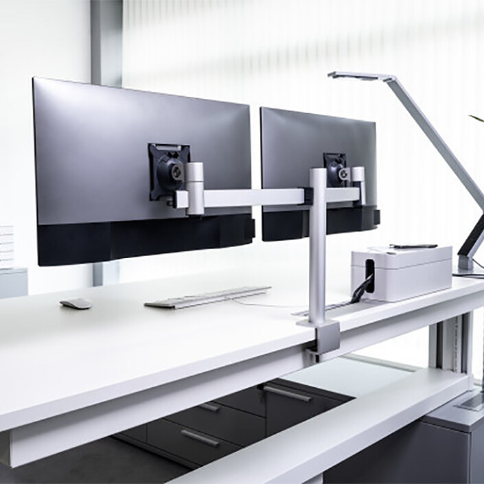 Durable Support de moniteur double avec bras pour 2 écrans pas cher