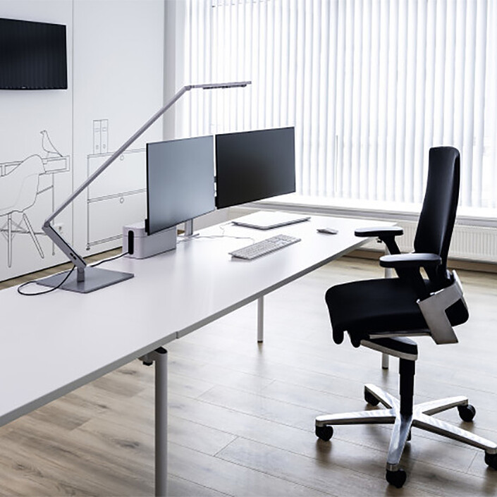 Acheter Durable Support de moniteur double avec bras pour 2 écrans