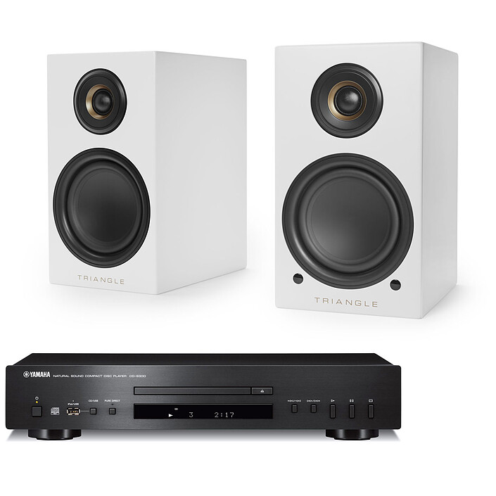 Yamaha CD-S300 Noir + Triangle Elara LN01A Blanc mat