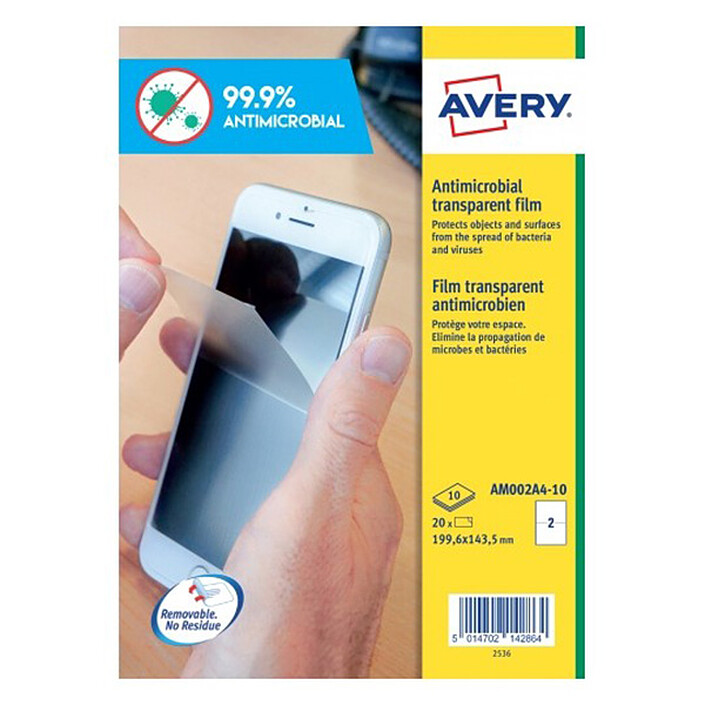 Avery 20 Films Antimicrobiens 199,6 x 143,5 mm (AM002A4-10)
