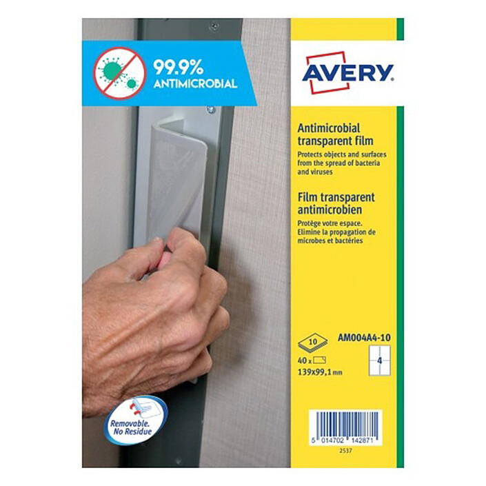 Avery 40 Films Antimicrobiens 139 x 99,1 mm (AM004A4-10)