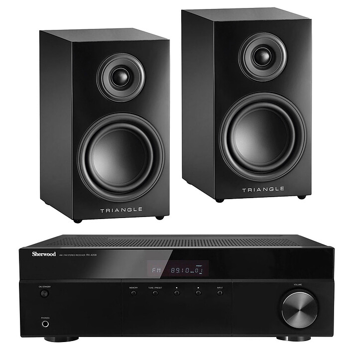 Sherwood RX-4208 + Triangle Elara LN01 Lacca nera