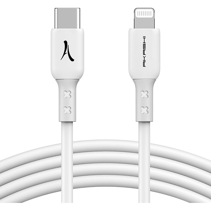 Akashi Câble USB-C vers Lightning (Blanc - 1,5m)