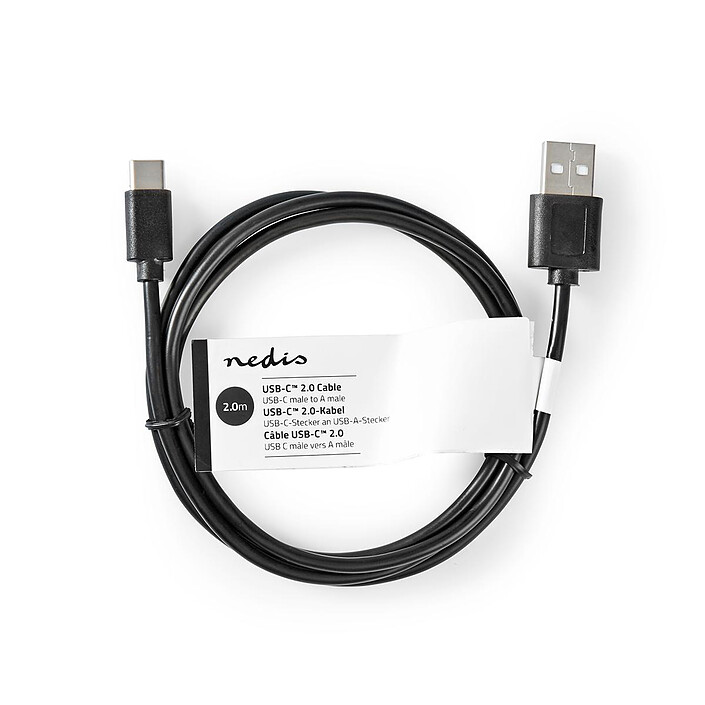 Avis Nedis Câble USB-C / USB-A - 2 m (Noir)