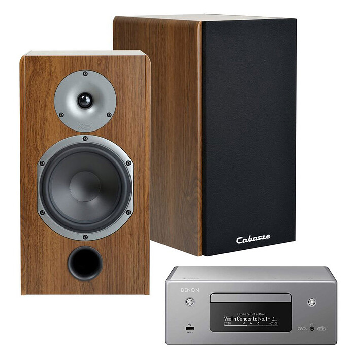 Denon RCD-N11DAB Grey Cabasse Antigua MT32 Walnut