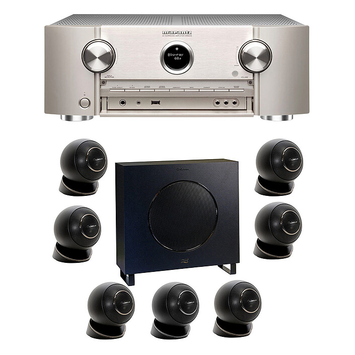 Marantz SR6015 Argent/Or + Cabasse Eole 4 Noir 7.1