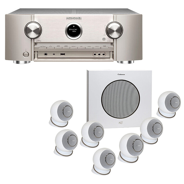 Marantz SR6015 Argent/Or + Cabasse Eole 4 Blanc 7.1