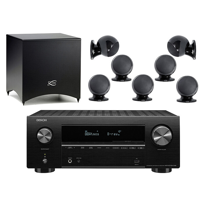Denon AVR-X2700H DAB Noir + Cabasse Alcyone 2 Pack 7.1 Noir Brillant