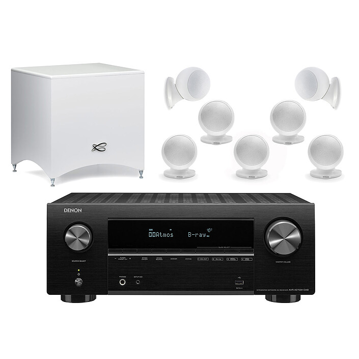 Denon AVR-X2700H DAB Noir + Cabasse Alcyone 2 Pack 7.1 Blanc Brillant