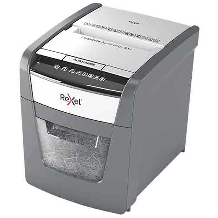 Review Rexel Optimum Crosscut Shredder Auto 50X