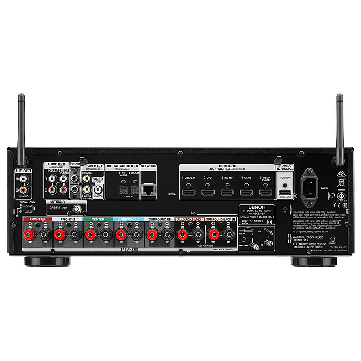 Buy Denon AVR-X1600H DAB Black Focal Bb Evo 5.1.2 Dolby Atmos