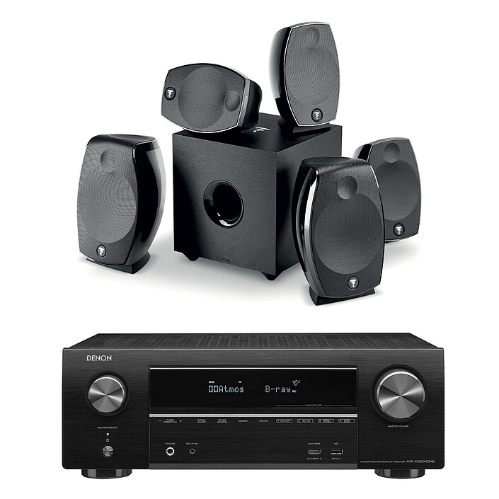 Denon AVR-X1600H DAB Black Focal Bb Evo 5.1.2 Dolby Atmos