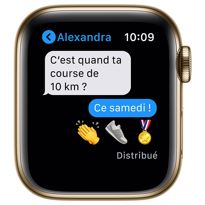 Apple Watch Series 6 GPS + Cellular Stainless Steel Deep Navy Bracelet Sport Black 40 mm pas cher