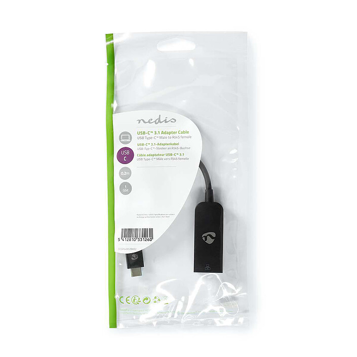 Comprar Adaptador Nedis USB-C / Ethernet (M/F) - Negro