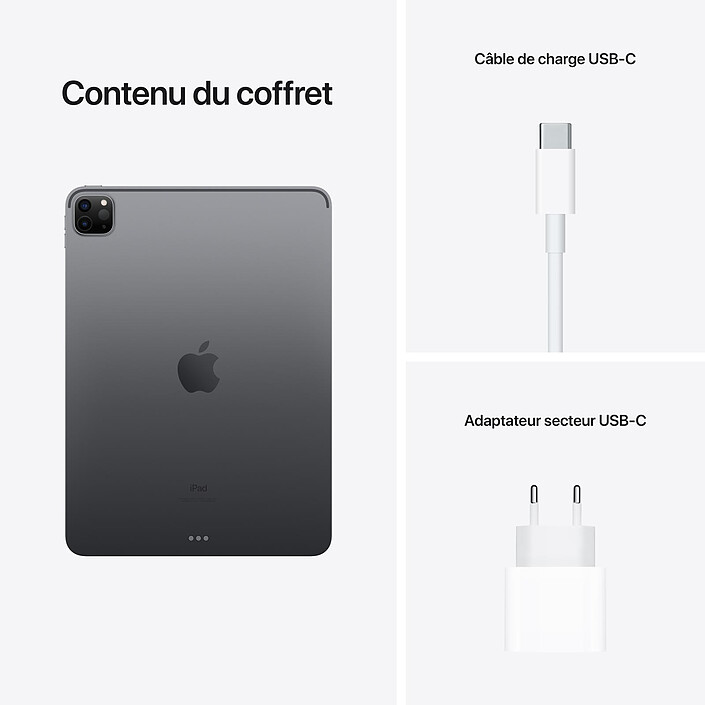 Apple iPad Pro (2021) 11 pouces 256 Go Wi-Fi Gris Sidéral pas cher