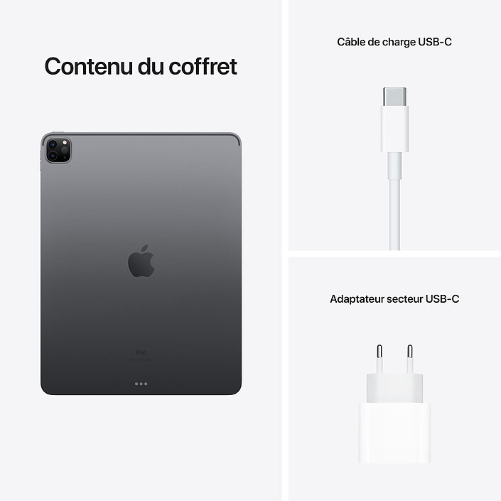 Apple iPad Pro (2021) 12.9 pouces 256 Go Wi-Fi Gris Sidéral pas cher