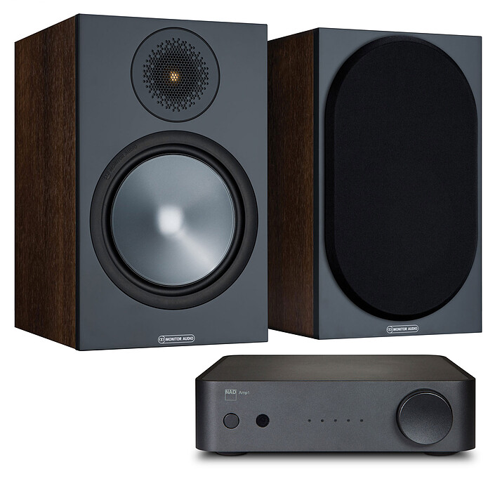 NAD AMP1 + Monitor Audio Bronze 100 Noyer