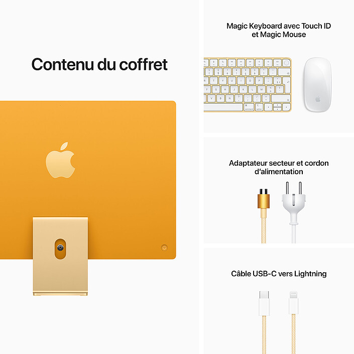 Apple iMac (2021) 24" 16 Go/256 Go Jaune (Z12S-16GB) pas cher