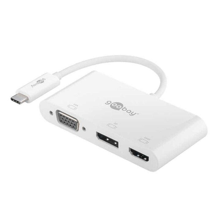Goobay adaptador USB 3.1 tipo C a HDMI + DP + VGA