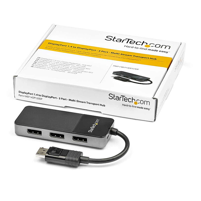StarTech.com Adaptateur Multi-Écrans 3 ports DisplayPort 1.4 pas cher