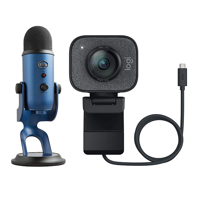 Logitech StreamCam (Black) + Blue Microphones Yeti (Midnight Blue)