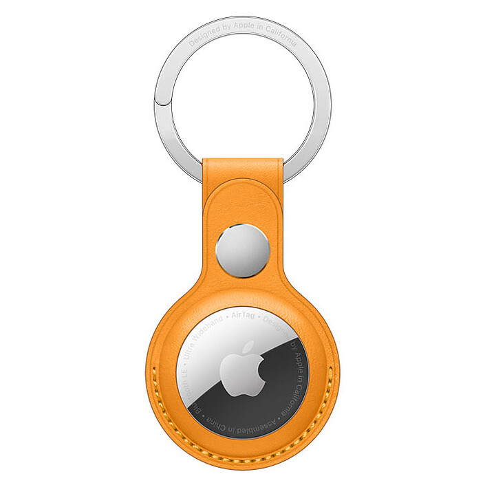 Apple AirTag California Poppy Leather Key Ring
