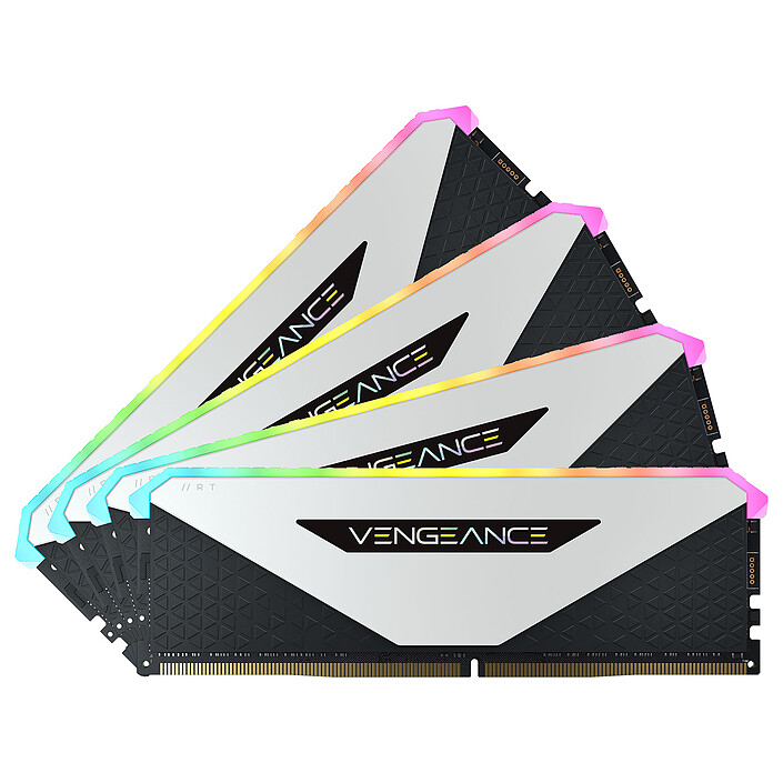 Corsair Vengeance RGB RT 64 Go (4 x 16 Go) DDR4 3200 MHz CL16 - Blanc
